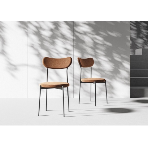 Комплект стульев Стивен (2 шт), черный велюр серый