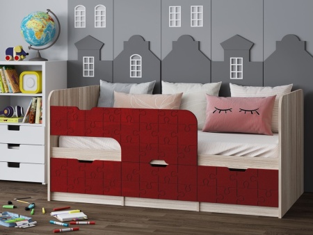 Детская Кровать Юнга-9 МДФ (Ш-800 x В-850 x Д-1632/1833 мм)/Разные Цвета