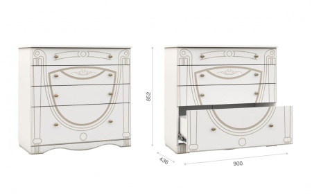 Спальный Гарнитур Александрина Белый/Патина Золото