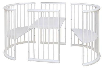 Детская Кровать-Трансформер Массив+МДФ Белая Малыш/Разные Цвета Ш-1270 х В-875 мм