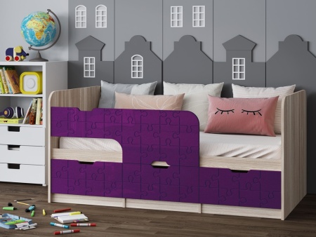 Детская Кровать Юнга-9 МДФ (Ш-800 x В-850 x Д-1632/1833 мм)/Разные Цвета