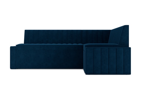 Кухонный угловой диван дельфин Вермут велюр темно-синий