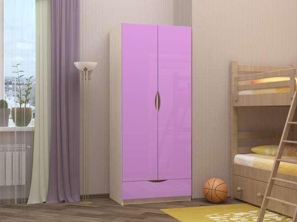 Шкаф 2-х Створчатый с Ящиком для Хранения Ириска-3 МДФ (Ш-800 х В-2000 х Г-496 мм)/Разные Цвета